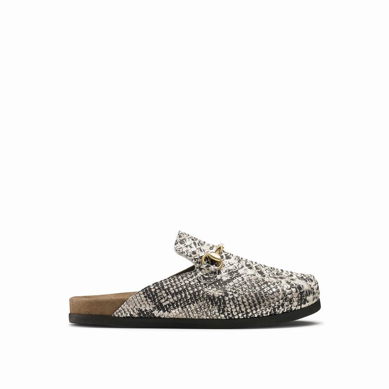 Russell & Bromley Dellacasa Snaffle Loafers Mules Women's Metallic [GMY9412TO]